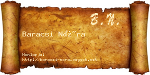 Baracsi Nóra névjegykártya