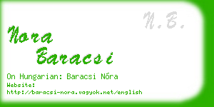 nora baracsi business card