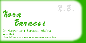 nora baracsi business card